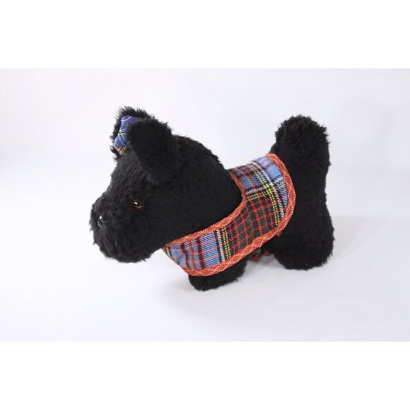 Vintage Black Scottie plush toy, Weston terrier handmade ca 1960s kids toy, - Picture 2 of 9